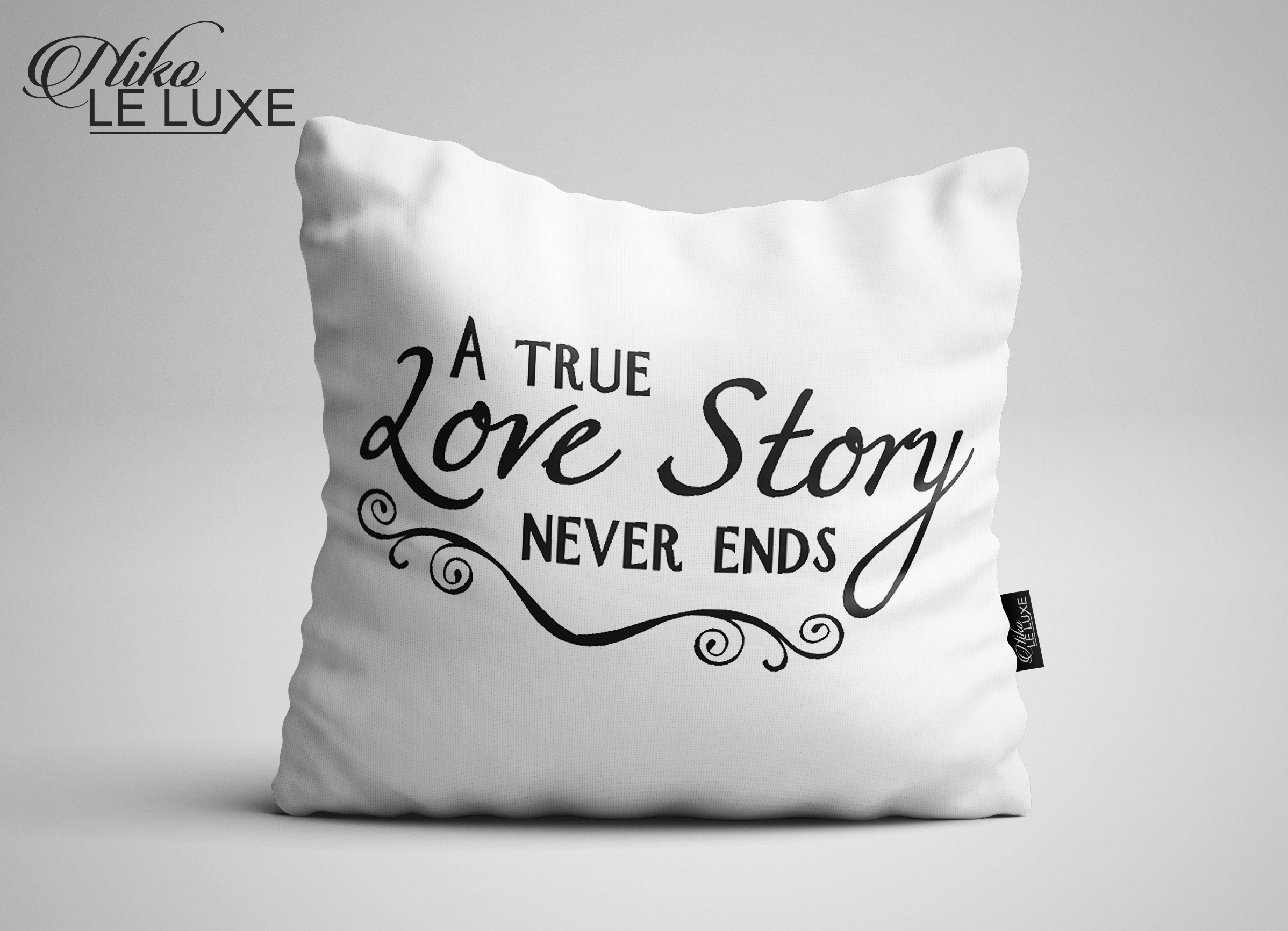 A True Love Story White Black Text Small